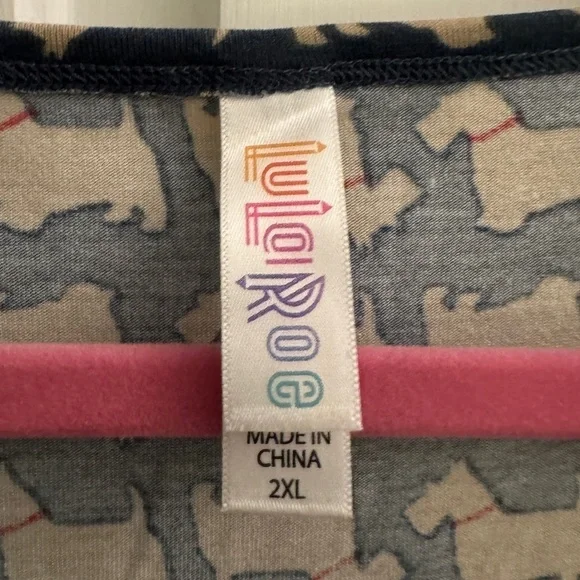 NWT LuLaRoe Pertfect Tee 2XL Blue Westy Scotty Dogs RARE - Picture 2 of 8